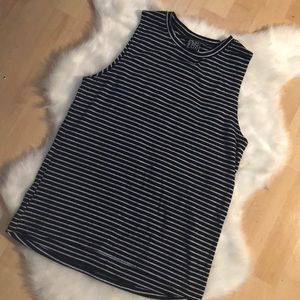 modern lux, black & white striped tee